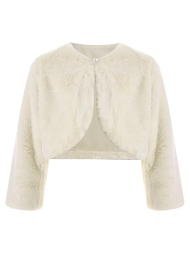 easyforever Flower Girl Bolero Shrug Long Sleeve Cardigan Wedding Party Dress Coat Dress Cover Up Jacket Outwear