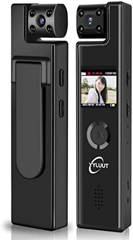 YYLUUT Body Camera Body Cam Mini Pen Camera Hidden Spy Small Tiny Surveillance Equipment Micro Cam 1.2 inch Screen HD 1080P Home Portable with IR Night Vision Motion Detection Alerts with Back