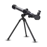 【COMPONENTES ÓPTICOS】 Los principiantes del telescopio utilizan componentes ópticos de vidrio totalmente recubiertos, que pueden reducir el reflejo de la luz y aumentar la transmitancia de la luz. Está equipado con oculares intercambiables de 20x, 30x y 40x para mejorar la capacidad de visualización.