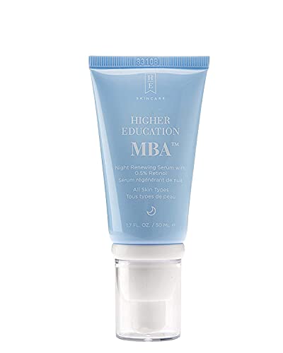 MBA Renewing Retinol Serum, 1.7 fl. oz, 0.5% Retinol Hydrates & Brightens Skin's Appearance by Diminishing the Look of Breakouts, Hyperpigmentation, and Signs of Aging by Higher Education Skincare
