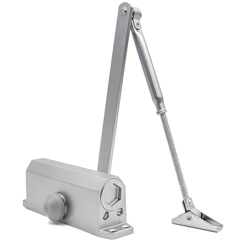 Image of Automatic Door Closer, Heavy Duty Aluminum Alloy Door Opener Closer Adjustable Spring Hydraulic Buffer Door Closer for Interior Door Commercial or Domestic Use 45-65 KG