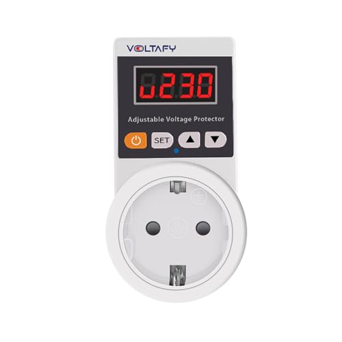 Auto AC Voltage Protection Socket, Over/Low Voltage and Current Protector with Display Screen and Auto Restart for 220V, Digital Volt Breaker, Household Electricity Protection Device.