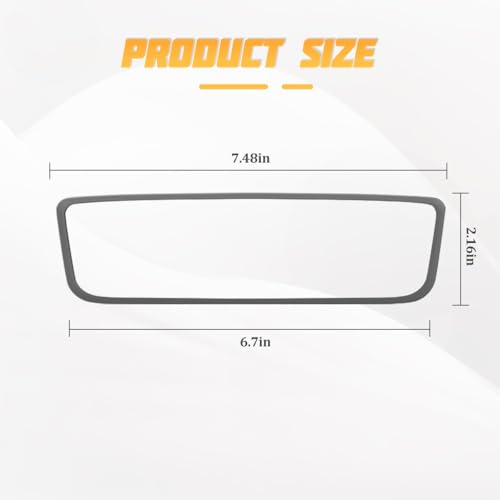 ANFTDCO Car Rear View Mirror Protector Frame, Soft Silicone Auto Rearview Mirror Edge Cover, Vehicle Rear View Protection Trim Frame Decor Accessories, Compatible with Model 3 Model Y (Gray)