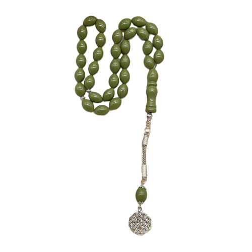 プレミアムイスラム教 Tasbih オーバルアクリルビーズ軽量ポータブルイスラム教徒ロザリオ祈りの精神的な練習イスラム教 Tasbih ビーズ