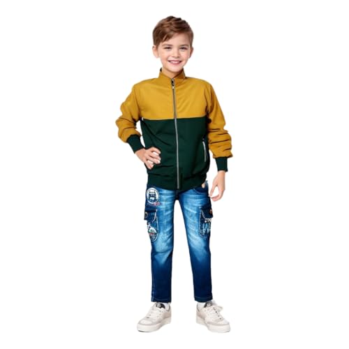 Image of HRKK Kids Windcheaters Solid Polyester Blend Jackets for Boys and Girls |