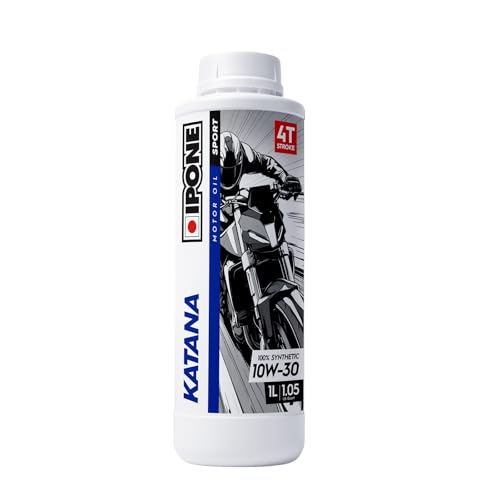 IPONE &ndash; Huile Moteur Moto 4 Temps 10W60 Katana &ndash; Bidon 1 Litre - 100% Synth&eacute;tique - Gamme Sport - Tr&egrave;s hautes performances - Passages de vitesses souples et rapides - Protection &agrave; hauts r&eacute;gimes moteur