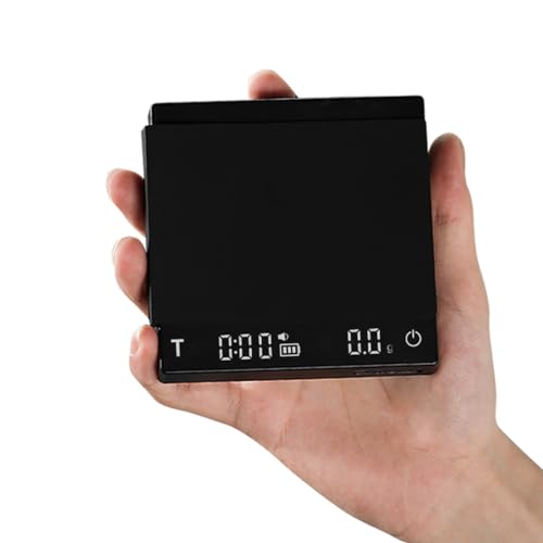 MHW-3BOMBER Mini Kaffewaage mit Timer Wiederaufladbare Espresso Waage mit Schwerkraftsensor 2kg/0 1g Präzisionswaage für Espresso & Pour-Over Kaffee Digitale Küchenwaage Schwarz ES6029B-OS