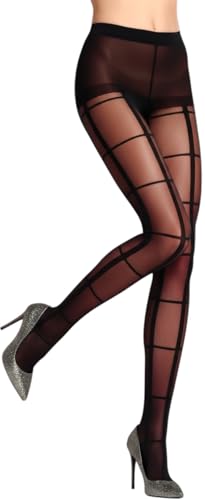 Image of ToBeInStyle Women's Argyle Checkered Diamond Rhombus Net Opaque Sheer Tights Pantyhose