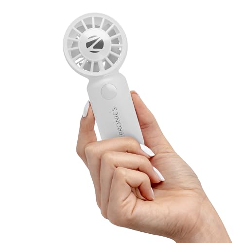 Image of Zebronics Heat Buster 100, Mini Portable Hand Fan, 10500 RPM, 3 Speed Modes with Brushless Motor, Upto 5.4m /s Airflow, Type C Charging, for Travel, Makeup, Office, Home (White)