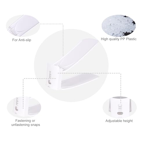 NIUQIGE Organizzatore per Scarpe - Set di 10 Scaffali Regolabili a 3 Livelli, Salvaspazio e Antiscivolo in Plastica PP, Bianco - Ideale per Armadi, Scarpiera e Portascarpe