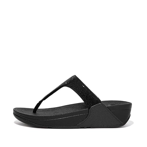 Image of FitFlop Lulu Crystal Embellished Toe-Post Sandals