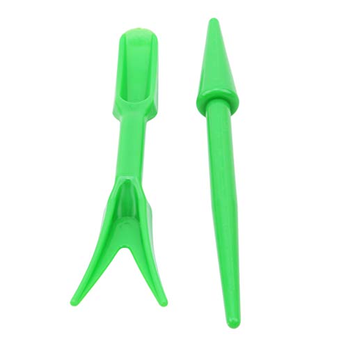 LJSLYJ 2 Pcs Succulents Transplant Seedlings Planted Tool Garden Bonsai Fertilizer Drilling Device,green