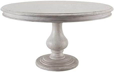 Kosas Home Adrienne 54″ Round Solid Wood Dining Table in Distressed Warm Gray