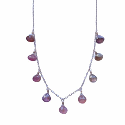 Pink Tourmaline Necklace in Rose Gold 