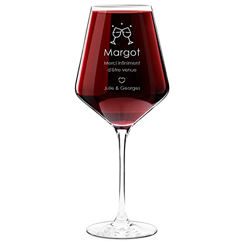 Maverton Verre à Vin en Cristal pour elle - Verre gravé 490 ml - Verre Personnalisé à Vin Rouge et Blanc - Cadeau d’anniversaire pour chaque Femme - Remerciements Cover