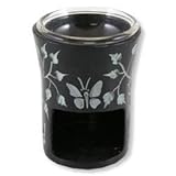 TRILOKA Diffuser Black Leaf Etched Soapstone, 1 EA