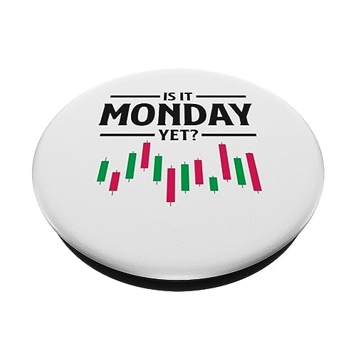 Is It Monday Yet Shares Stock Exchange Day Stock Trading PopSockets Swappable PopGrip, Black - Image 2