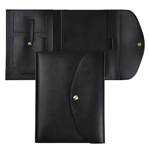 A5 Rechargeable Couverture Cuir (PU) de Livre avec Cahier, 23 x 17 - Noir pour a5, avec Porte-stylo, Fermoir Magnétique, Rangement Intérieur – vue 8