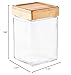 Anchor Hocking 1.5-Quart Stackable Jars with Bamboo Lids, Set of 4, Clear Glass -
