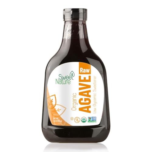 Sweet Nature Raw Agave Nectar Sweetener - Honey & Sugar Substitute for Diabetics - Natural, Organic, Kosher, Low Glycemic Liquid Sweetener (46oz)