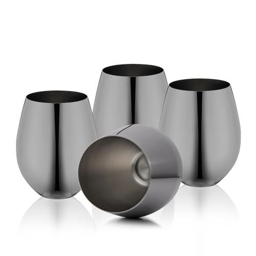 WOTOR Black Stainless Steel Wine Glass