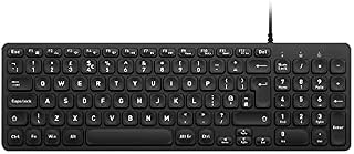 perixx PERIBOARD-333B Wired Backlit USB Keyboard- X Type Scissor Keys - Compact