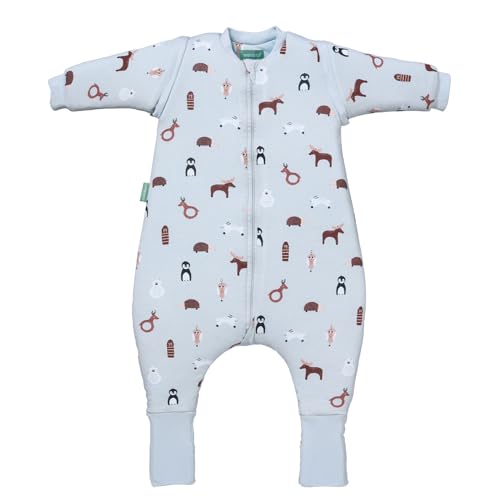 molis&co. Pijama Manta con Mangas Desmontables, Calcetines Antideslizantes, TOG 2.5 Estampado Winter Animals, Algodón 100%, Oeko-Tex 100 Certificado, 2 años