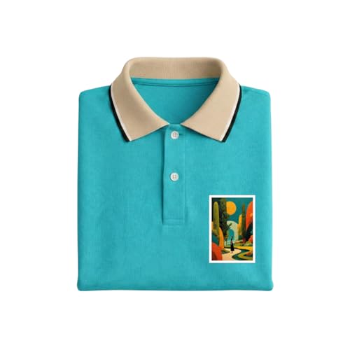 Image of Regular Fit Solid Half Sleeve Casual Tipping Collar Polo T-Shirt for Men