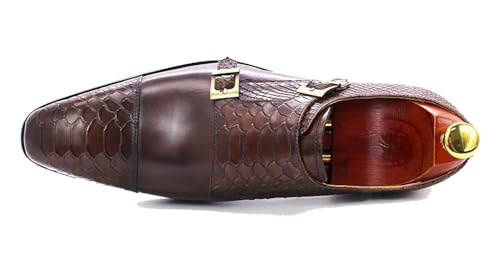 Santimon Mens Loafers Casual Dress Business Double Buckle Loafers Genuine Leather Tuxedo Formal Fashion Prom Shoes for Men3