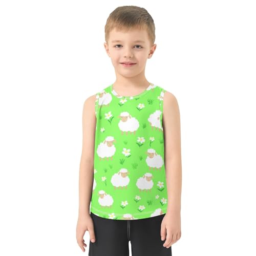 J JOYSAY Sheep Meadow Flower Boys Tank Top Sleeveless Muscle Shirts Quick Dry Kids T-Shirts 3-15T2