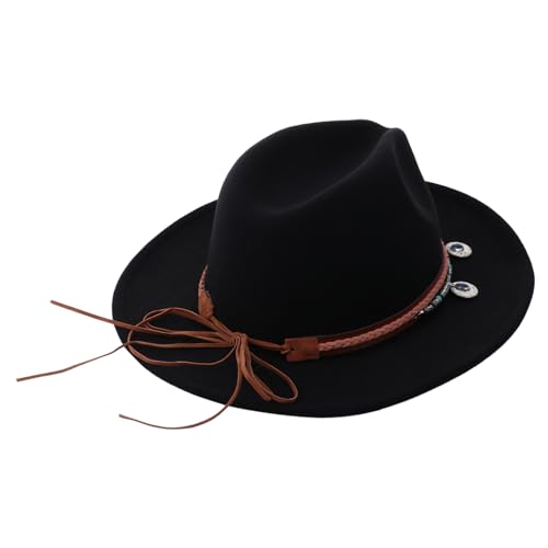 PartyKindom Retro Felt Hat Woolen Hats Warm Hat Ladies Wool Hat with Woolen Cap Felt Fedora Hats for Women Slouch