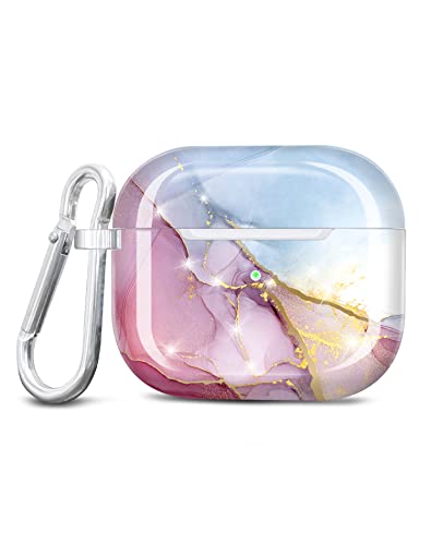 Coque AirPods 3 en silicone purple blue avec porte-clés de protection