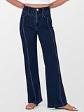 ANRABESS Wide Leg Jeans for Women Trendy 2026 High Waisted Stretchy Baggy Fall Fashion Denim Pants with Pockets Dark Blue 8