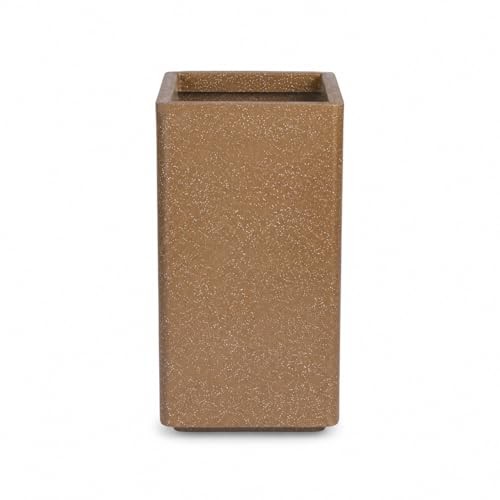 Image of ROTO Box Square Planter Pot Set | Premium LLDPE Outdoor Indoor Plant Pots | Modern Decorative Garden Planters for Home Balcony Office Patio (Dot Brown, 2 - (12X12X18 inch), Set of 1)