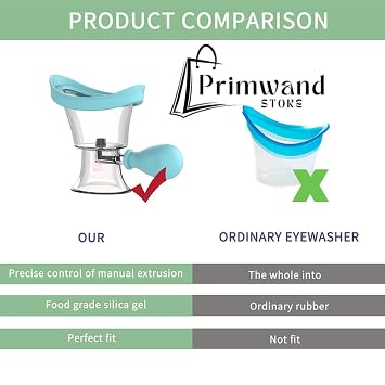 Primwand Silicone Eye Wash Cup for Eye Cleansing & Rinsing | Reusable Soft Silicone Bath Cup with Manual Air Pressure Design | Cleaning Cup for Dust, Makeup Residue & Daily Eye Care | Travel Friendly 2