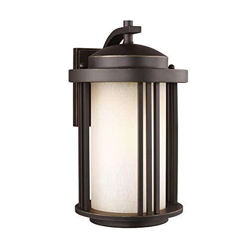 Generation Lighting 8747901DEN3-71 Crowell Medium One Light Outdoor Wall Lantern, Antique Bronze Finish by Generation Lighting - Used condition - US$93.23