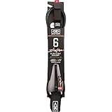 Ocean & Earth One XT Slimline Ultralight Pro Comp Black Surfboard Leash - 6'