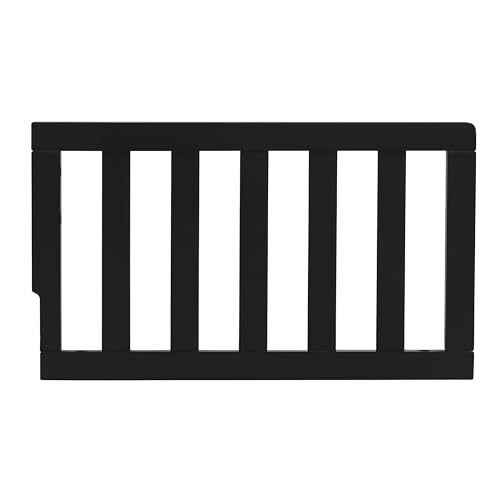 Image of Dream On Me Toddler Guard Rail for Convertible Crib, Solid Wood Bed Rail for Toddler Bed Conversion, Black