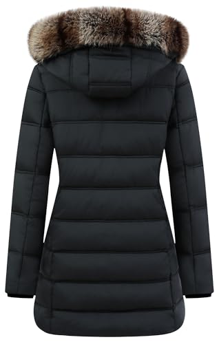 TYBBNY Women's Winter Coat Waterproof Long Puffer Jacket with Detachable Hood-Thermal Insulated Parka, Fleece Lined for Extreme Cold, Daily Commute & Outdoor