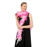 Flydreamfeathers 60 Gram, 2 yards Long Chandelle Feather Boa Great for Party, Wedding, Halloween Costume, Christmas Tree, Decoration(Baby Pink w/Candy Pink Tips Color)