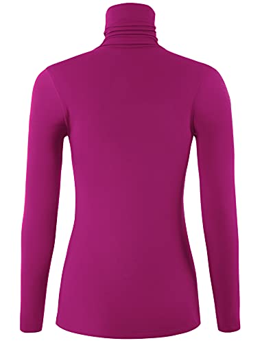 Image of AUHEGN Women's Long Sleeve Lightweight Turtleneck Top Pullover Casual Active Layer Tops Shirts