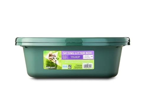 Vibrant Life Sifting Cat Litter Box, Olive Green ~ Large ~ 1 Count.