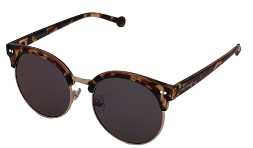 Converse Mens Soft Round Tortoise Metal Sunglass, Flash Lens H083