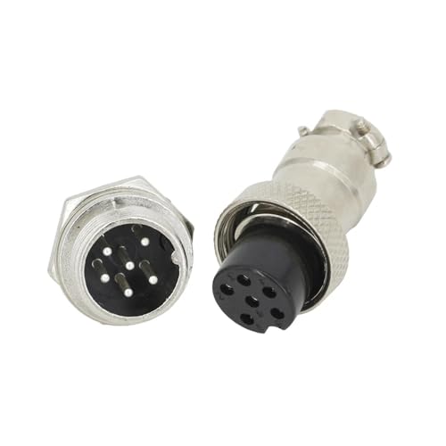 Conectores circulares GX16 con rosca de seguridad para paneles y cableado estable, 5 pares