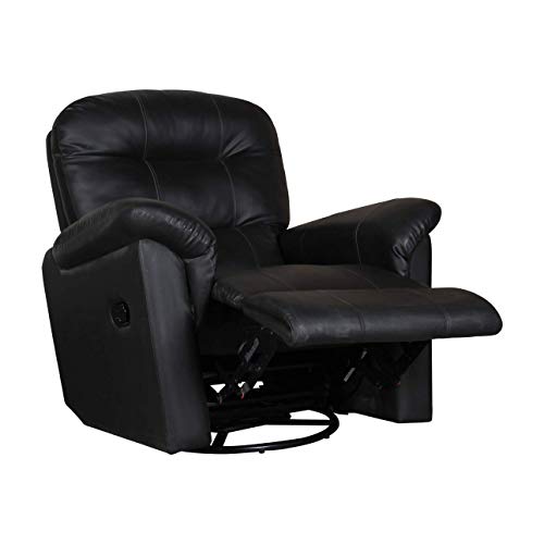Image of Floyd Recliner, Ultra Comfortable and Durable Ergonomic Single Seat Reclining Sofa, Living Room Recliner Chair with Thickened Padded Arm /Back, Leatherette, Black Color