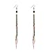 Ivysan Handmade Fashion Bohemian Natural Feather Long Dangle Earrings