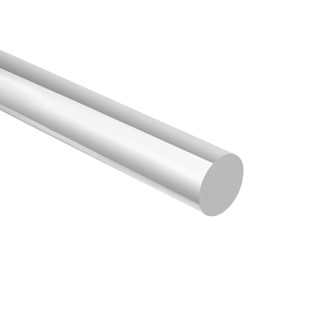 sourcing map Tige Ronde Acrylique 50cm x 8mm Transparent, Barre en Plastique Solide PMMA pour Bricolage