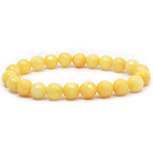 Image of Reiki Crystal Products Natural Crystal Stone 8 mm Faceted Diamond Cut Beads Bracelet for Men & Women | Reiki Charged Gemstone Bracelet | Multiple Stone Variants Available