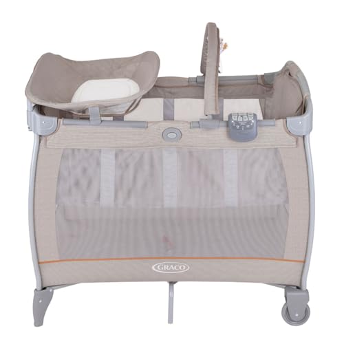 Graco Contour Electra Travel Cot with bassinet, lightweight with music, vibration, nightlight, compact fold and carrybag. Suitable from birth to approx. 3 Years, Little Adventures fashion - Image 5