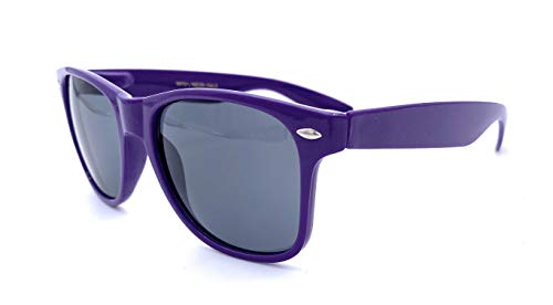 Sunglasses Classic 80’s Vintage Style Design (Neon Purple)